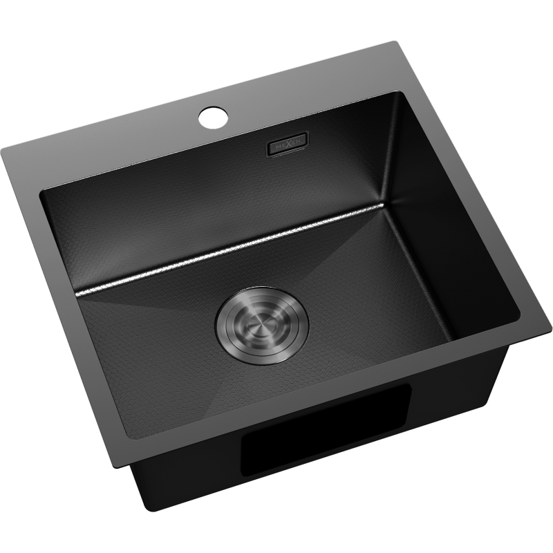 Mexen Solix évier en acier inoxydable 1 bac 500 x 450 mm, noir HC - 6402501000-70HC