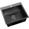 Mexen Solix évier en acier inoxydable 1 bac 500 x 450 mm, noir HC - 6402501000-70HC