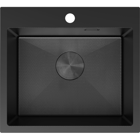 Mexen Solix évier en acier inoxydable 1 bac 500 x 450 mm, noir HC - 6402501000-70HC