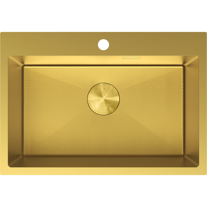 Mexen Solix évier en acier inoxydable 1 cuve 650 x 450 mm, doré HC - 6403651000-55HC