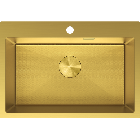 Mexen Solix évier en acier inoxydable 1 cuve 650 x 450 mm, doré HC - 6403651000-55HC