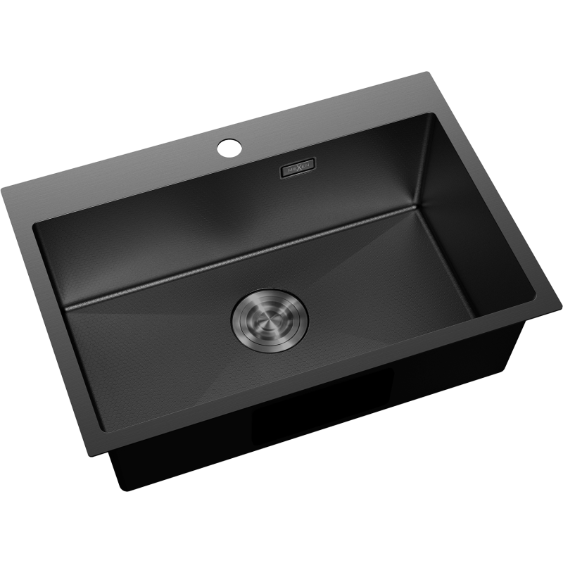 Mexen Solix évier en acier inoxydable 1 bac 650 x 450 mm, noir HC - 6403651000-70HC