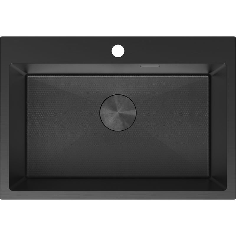 Mexen Solix évier en acier 1 bac 650 x 450 mm, noir HC - 6403651000-70HC