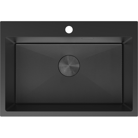 Mexen Solix évier en acier 1 bac 650 x 450 mm, noir HC - 6403651000-70HC