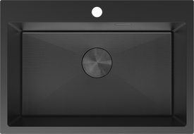 Mexen Solix évier en acier 1 bac 650 x 450 mm, noir HC - 6403651000-70HC