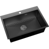 Mexen Solix évier en acier 1 bac 650 x 450 mm, noir HC - 6403651000-70HC
