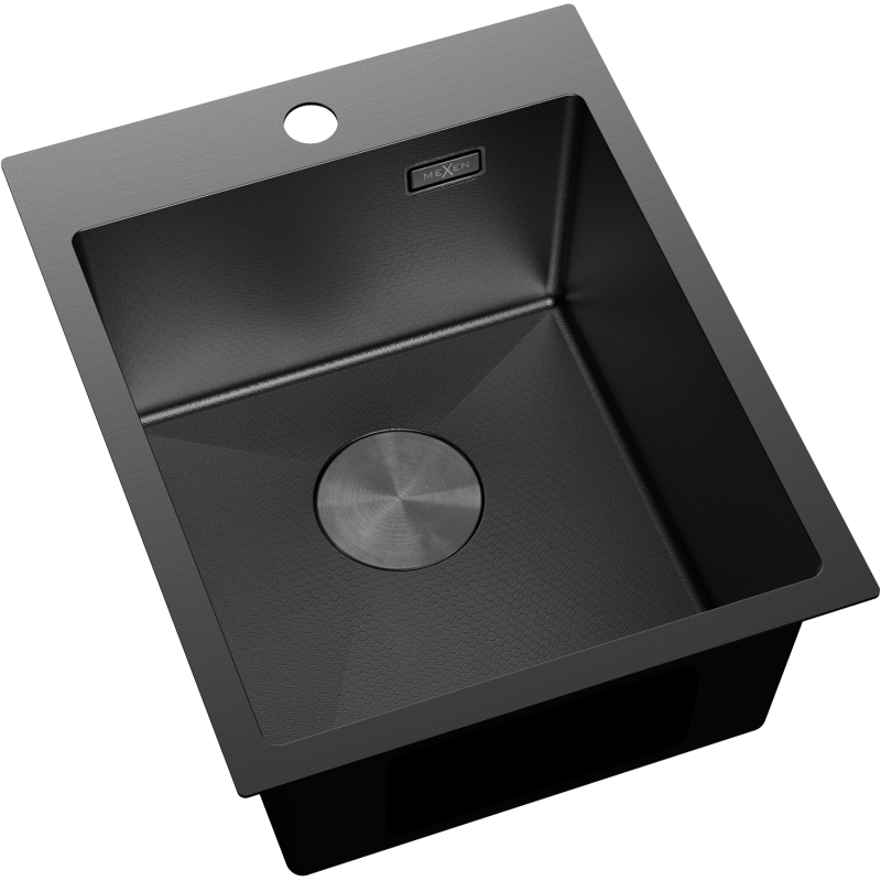 Mexen Solix évier en acier inoxydable 1 bac 400 x 500 mm, noir HC - 6406401000-70HC