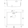 Mexen Solix évier en acier inoxydable 1 bac 500 x 500 mm, doré - 6407501000-55
