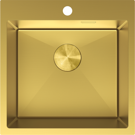 Mexen Solix évier en acier inoxydable à 1 bac 500 x 500 mm, doré - 6407501000-55