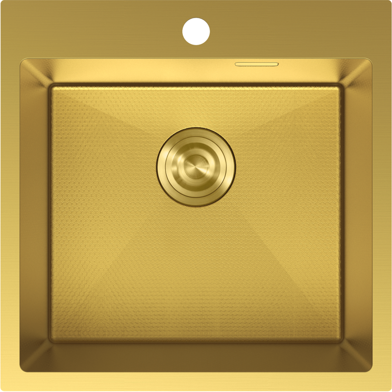 Mexen Solix évier en acier inoxydable 1 bac 500 x 500 mm, doré HC - 6407501000-55HC