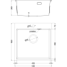 Mexen Solix évier en acier inoxydable 1 bac 500 x 500 mm, noir HC - 6407501000-70HC