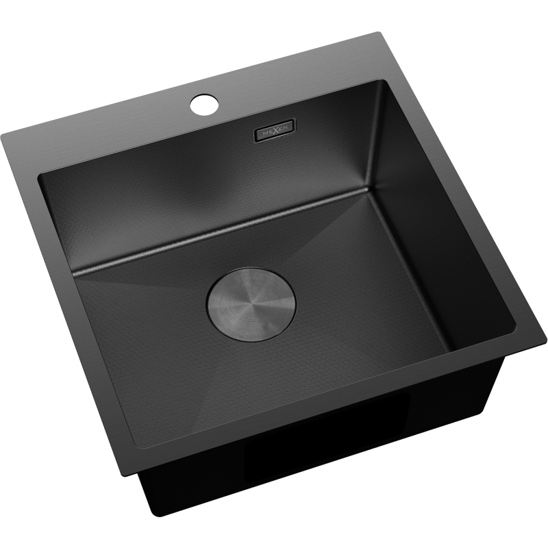 Mexen Solix évier en acier inoxydable 1 bac 500 x 500 mm, noir HC - 6407501000-70HC