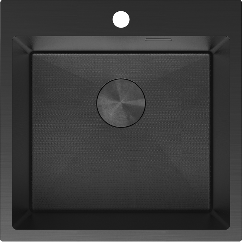 Mexen Solix évier en acier inoxydable 1 bac 500 x 500 mm, noir HC - 6407501000-70HC