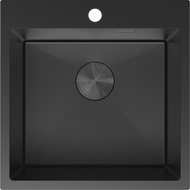 Mexen Solix évier en acier inoxydable 1 bac 500 x 500 mm, noir HC - 6407501000-70HC