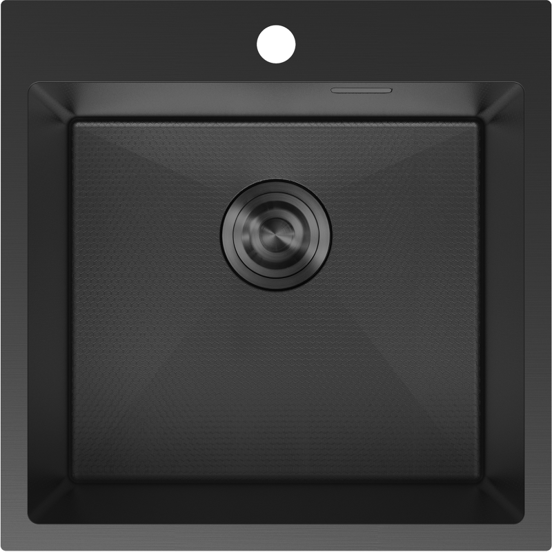 Mexen Solix évier en acier inoxydable 1 bac 500 x 500 mm, noir HC - 6407501000-70HC