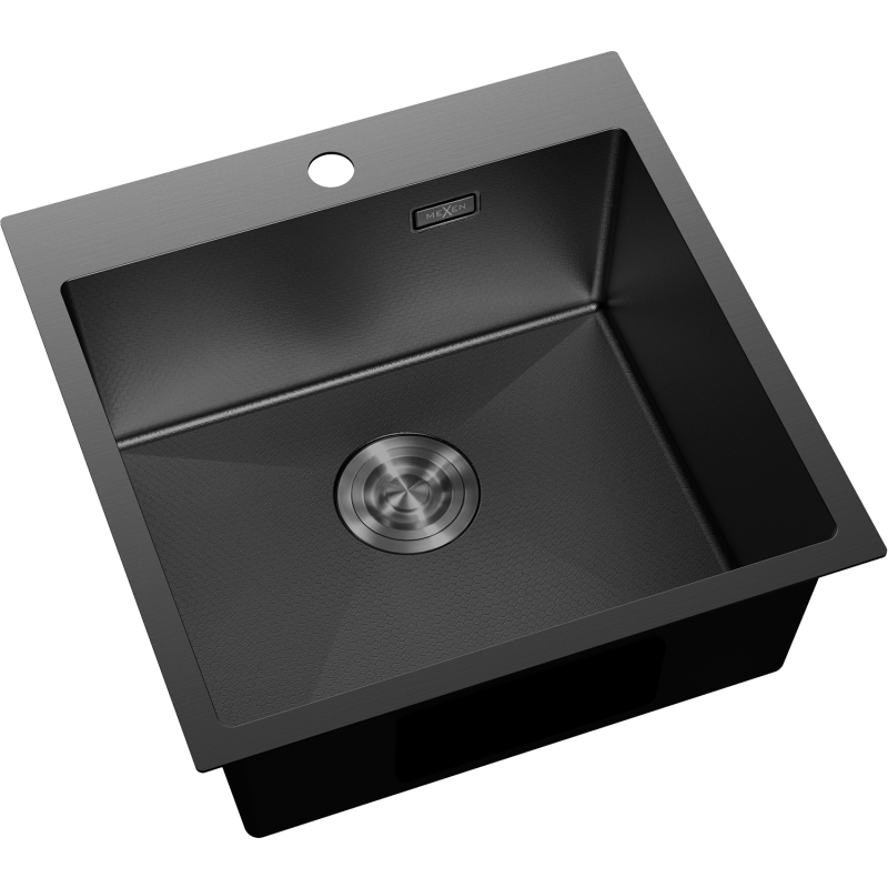Mexen Solix évier en acier inoxydable 1 bac 500 x 500 mm, noir HC - 6407501000-70HC