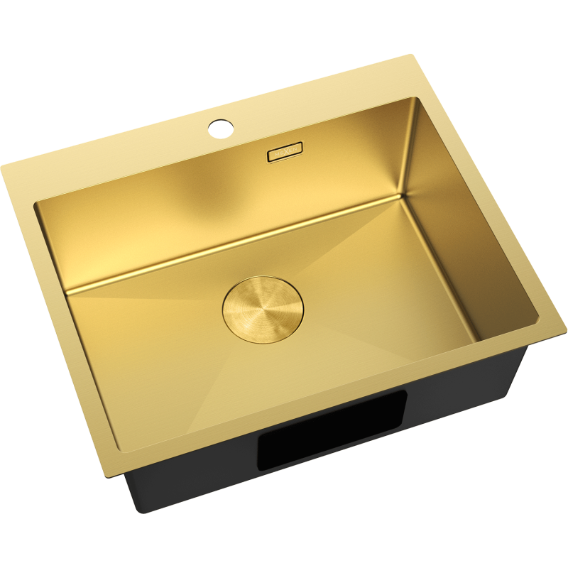Mexen Solix évier en acier inoxydable 1 bac 600 x 500 mm, doré - 6408601000-55