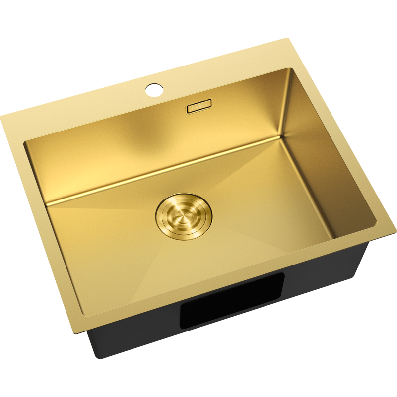 Mexen Solix évier en acier inoxydable 1 bac 600 x 500 mm, doré - 6408601000-55