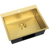 Mexen Solix évier en acier inoxydable 1 bac 600 x 500 mm, doré - 6408601000-55