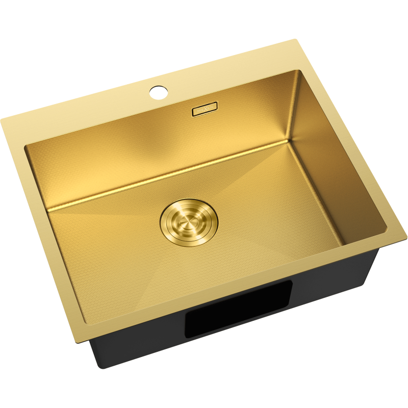 Mexen Solix évier en acier inoxydable 1 bac 600 x 500 mm, doré HC - 6408601000-55HC