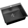 Mexen Solix évier en acier inoxydable 1 bac 600 x 500 mm, noir - 6408601000-70