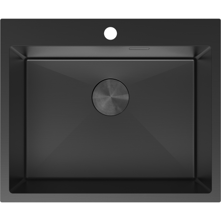 Mexen Solix évier en acier inoxydable 1 bac 600 x 500 mm, noir - 6408601000-70