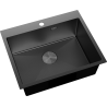 Mexen Solix évier en acier inoxydable 1 bac 600 x 500 mm, noir HC - 6408601000-70HC
