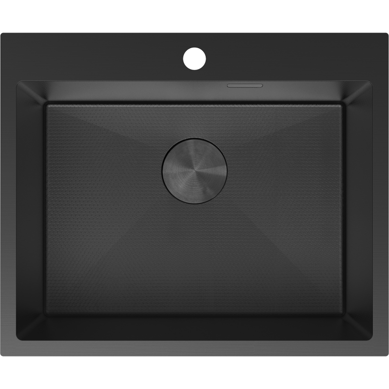 Mexen Solix évier en acier inoxydable 1 bac 600 x 500 mm, noir HC - 6408601000-70HC