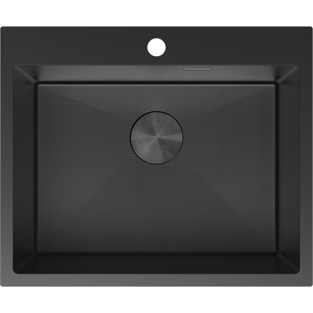 Mexen Solix évier en acier inoxydable 1 bac 600 x 500 mm, noir HC - 6408601000-70HC