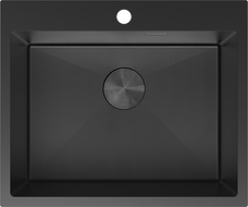 Mexen Solix évier en acier inoxydable 1 bac 600 x 500 mm, noir HC - 6408601000-70HC