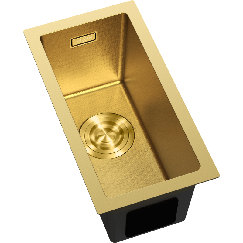 Mexen Trixo évier en acier inoxydable 1 cuve 230 x 440 mm, doré HC - 6411221000-55HC