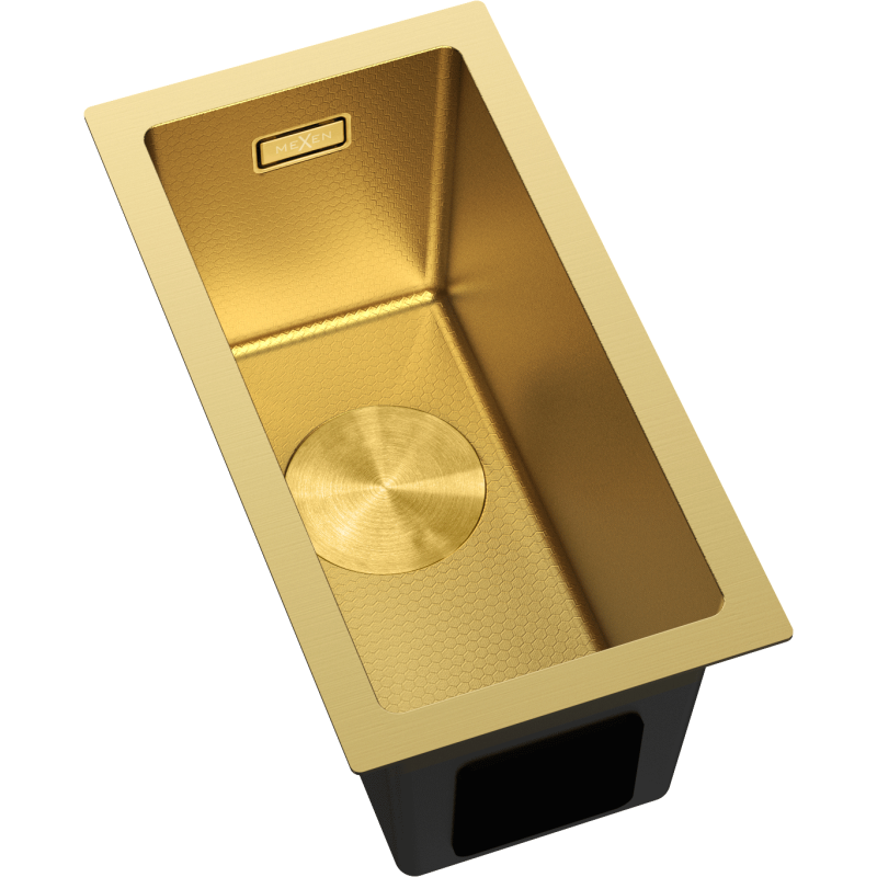 Mexen Trixo évier en acier inoxydable 1 cuve 230 x 440 mm, doré HC - 6411221000-55HC