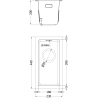 Mexen Trixo évier en acier 1 bac 230 x 440 mm, cuivre - 6411221000-65