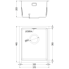 Mexen Trixo évier en acier inoxydable 1 bac 370 x 440 mm, inox HC - 6412371000-01HC