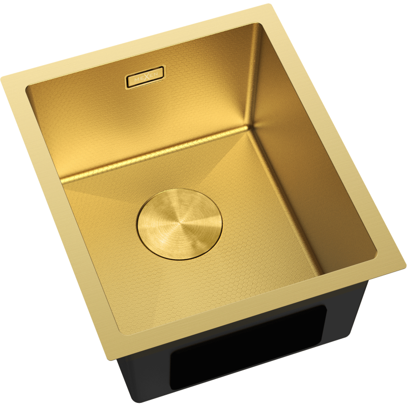 Mexen Trixo évier en acier inoxydable à 1 bac 370 x 440 mm, doré HC - 6412371000-55HC