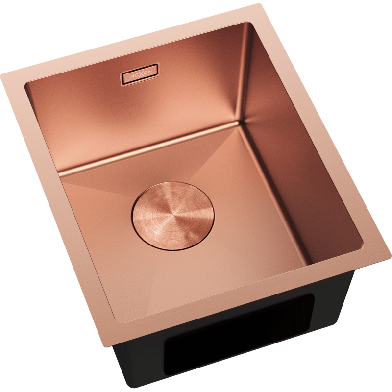 Mexen Trixo évier en acier inoxydable 1 bac 370 x 440 mm, cuivre - 6412371000-65