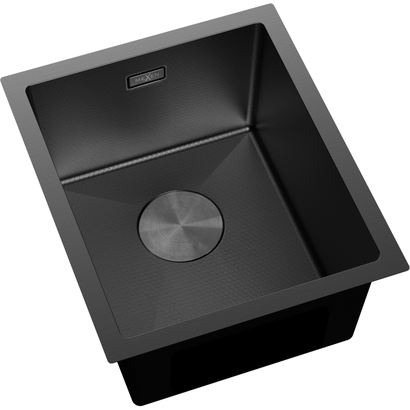 Mexen Trixo évier en acier inoxydable 1 bac 370 x 440 mm, noir HC - 6412371000-70HC