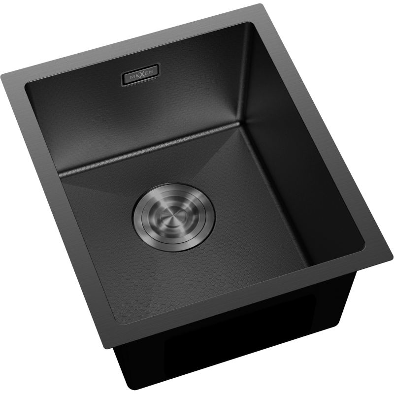 Mexen Trixo évier en acier inoxydable 1 bac 370 x 440 mm, noir HC - 6412371000-70HC