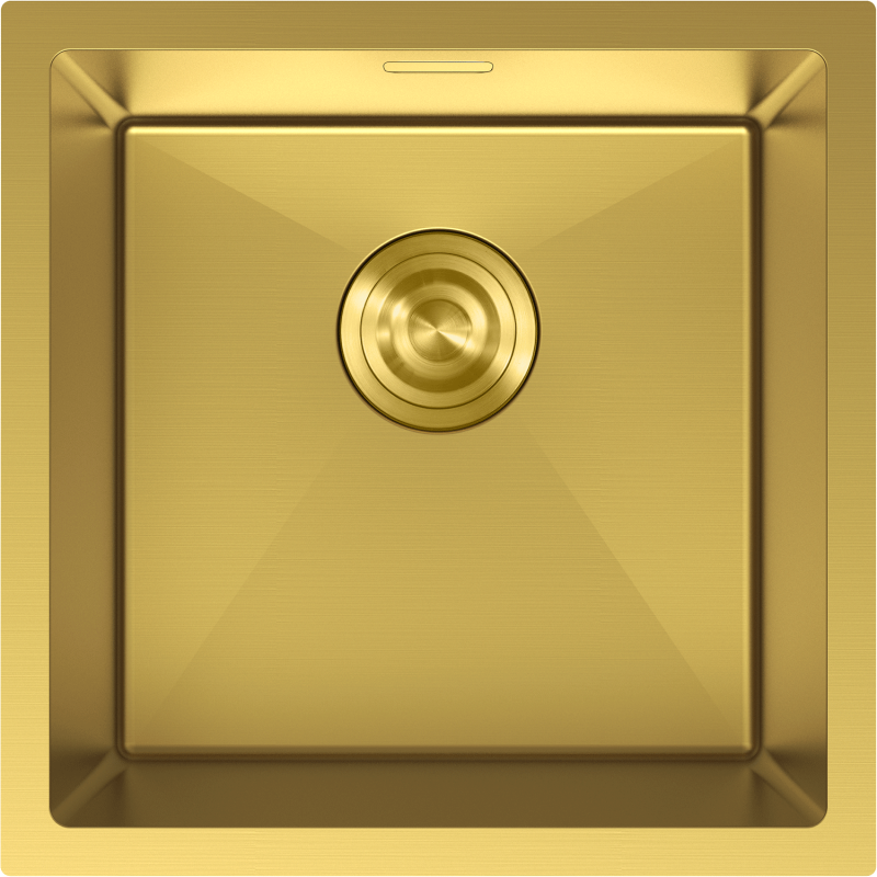 Mexen Trixo évier en acier inoxydable à 1 bac 440 x 440 mm, doré - 6413441000-55