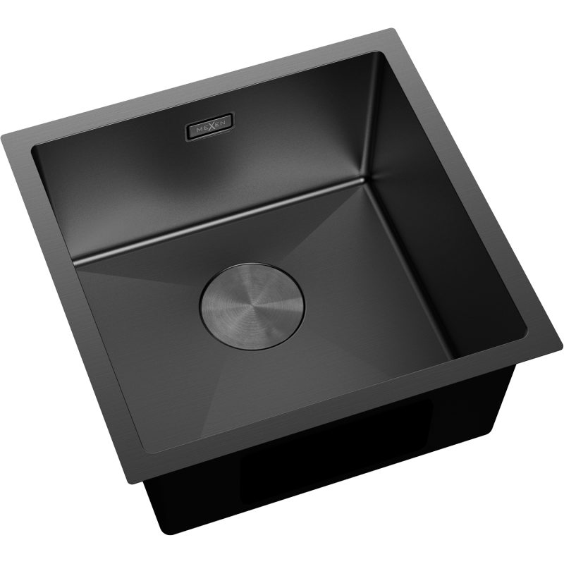 Mexen Trixo évier en acier inoxydable 1 bac 440 x 440 mm, noir - 6413441000-70