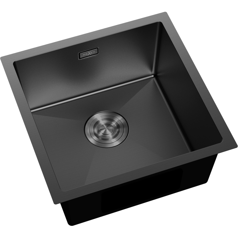 Mexen Trixo évier en acier inoxydable 1 bac 440 x 440 mm, noir - 6413441000-70