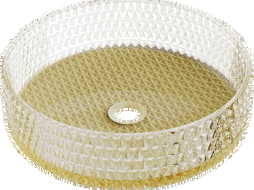 Mexen Aura lavabo en verre sur plan 39 x 39 cm, transparent/doré - 24013951