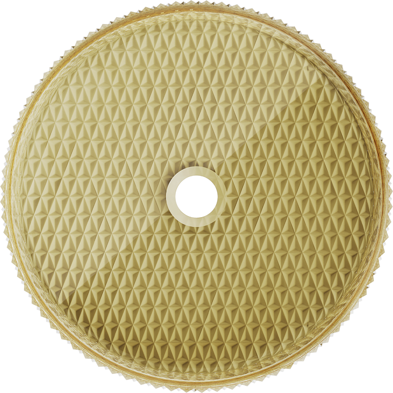 Mexen Aura lavabo en verre à poser 39 x 39 cm, transparent/doré - 24013951