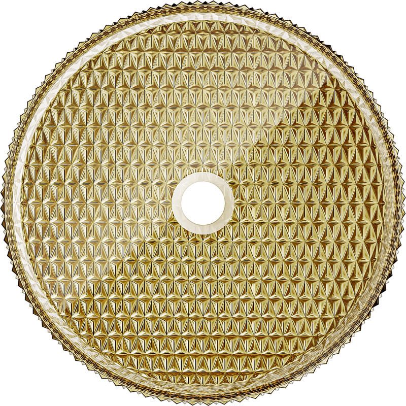 Mexen Aura lavabo en verre posé sur plan 39 x 39 cm, doré - 24013952