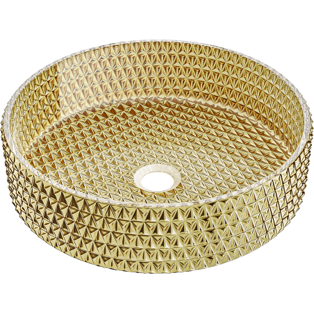 Mexen Aura lavabo en verre posé sur plan 39 x 39 cm, doré - 24013952