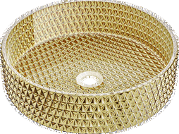 Mexen Aura lavabo en verre à poser 39 x 39 cm, doré - 24013952