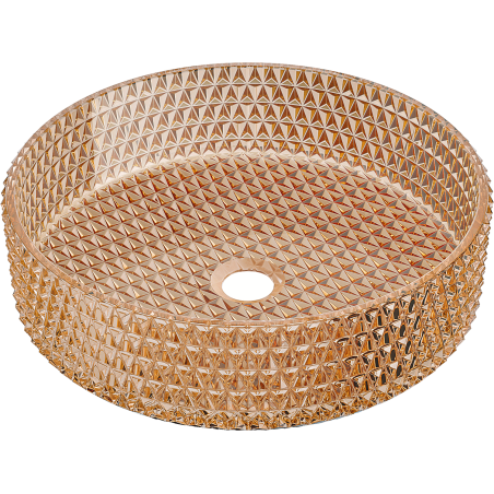 Mexen Aura lavabo en verre à poser 39 x 39 cm, or rose - 24013968