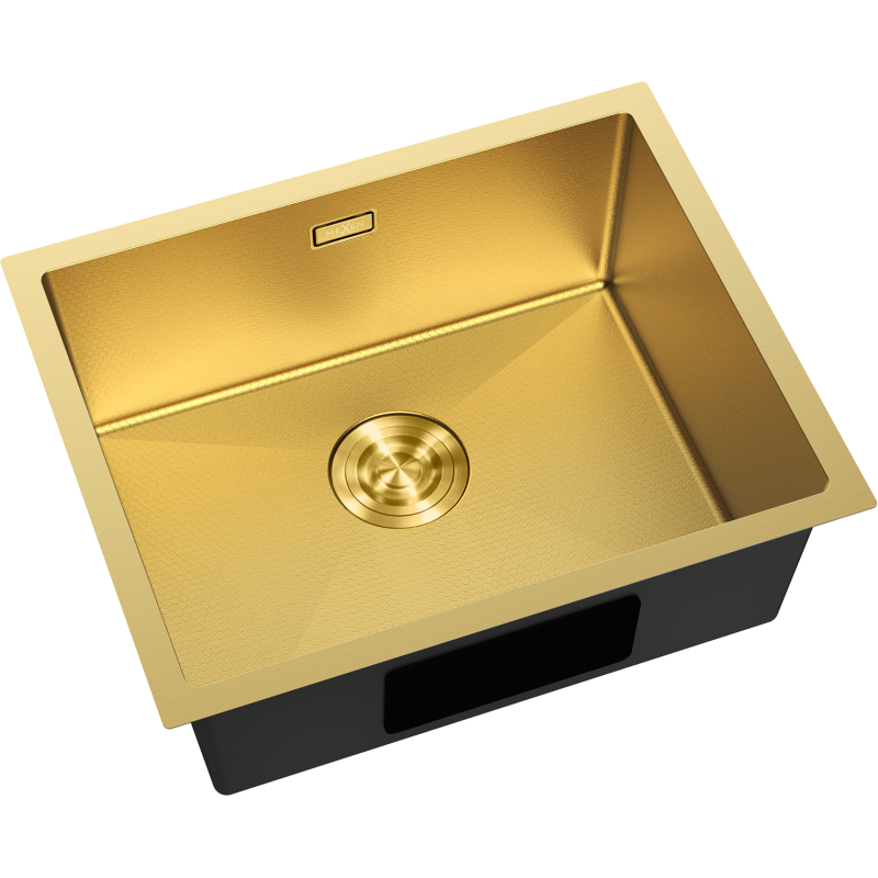 Mexen Trixo évier en acier inoxydable à un bac 540 x 440 mm, doré HC - 6414541000-55HC