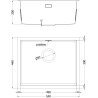 Mexen Trixo évier en acier inoxydable 1 bac 540 x 440 mm, noir HC - 6414541000-70HC