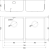 Mexen Binox évier en acier inoxydable à 2 cuves 800 x 450 mm, inox - 6421802000-01